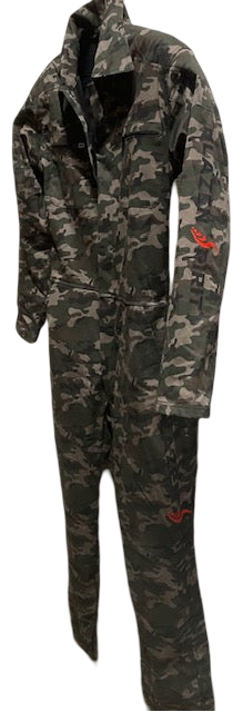 LS Fashionable and Durable Blazen Spirit Signature Heavy Coveralls with Level 2 guards, Camo, red, Black