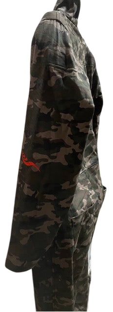 LS Fashionable and Durable Blazen Spirit Signature Heavy Coveralls with Level 2 guards, Camo, red, Black