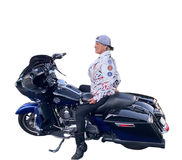 Patriotic Leather Jacket Blazen Spirit with Military Tribute Lady Military Rider Style!