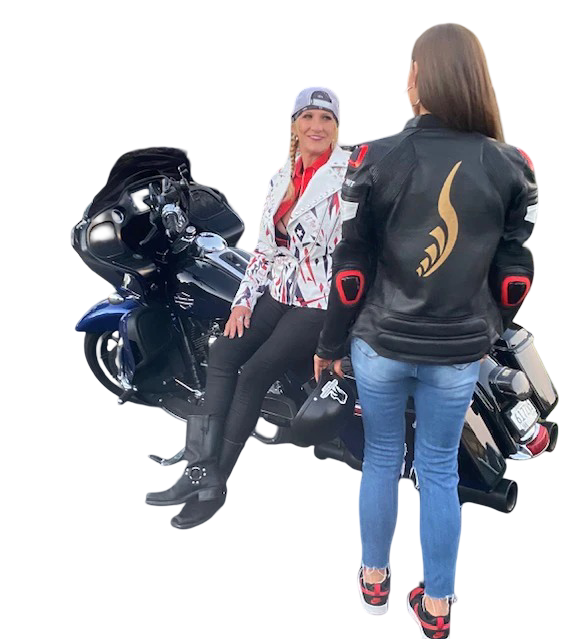 Patriotic Leather Jacket Blazen Spirit with Military Tribute Lady Military Rider Style!