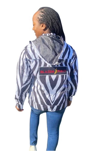Blazen Spirits "Safari" Textile Full Print Zebra Protective Jacket with Level 2 Guards at elbow and back