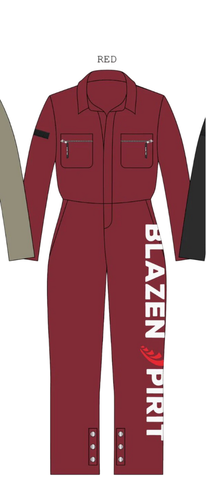LS Fashionable and Durable Blazen Spirit Signature Heavy Coveralls with Level 2 guards, Camo, red, Black