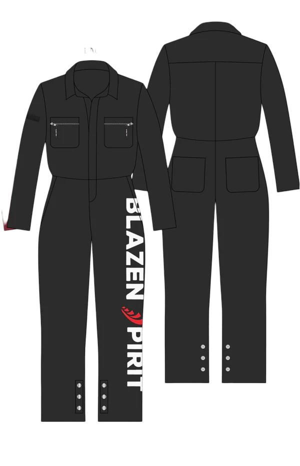 LS Fashionable and Durable Blazen Spirit Signature Heavy Coveralls with Level 2 guards, Camo, red, Black
