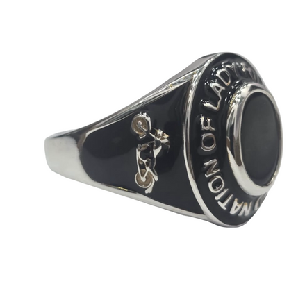 Costume Jewelry Class Ring Silver Polished setting, Black Onyx stone or Opal