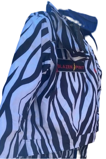 Blazen Spirits "Safari" Textile Full Print Zebra Protective Jacket with Level 2 Guards at elbow and back