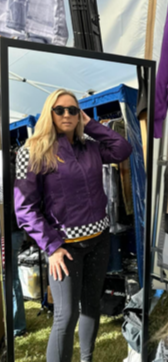 "Racer Fame" Riding Jacket, Cordura Textile Fabric in Dark Purple or Dark Pink All Seasons with CE2 Guards, removable quilted liner