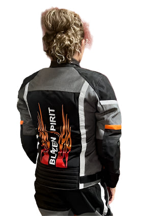 Trail of Flames Suit 2 pc Premium Textile Lady Rider Motorcyclist Suit   Cordura 600D Fabric Nylon Mesh Custom Order