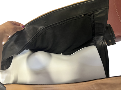 Black Premium Leather Jacket with Tan Leather Accents, Upper Vents, zip out liner with Level 2 Guards