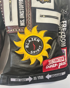 "Rebel Roads" 100% Cowhide Leather Blazen Spirit Signature Jacket with Guards