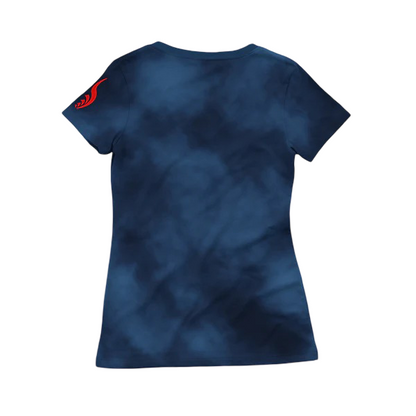 Ladies Blue Tie Die Blazen Spirit branded Ladies T-shirt Riding Free Casual Shirt Womens