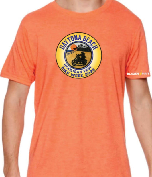 Blazen Spirit Signature Short Sleeve Orange Bike Week Branded Casual TShirt Daytona Beach FL