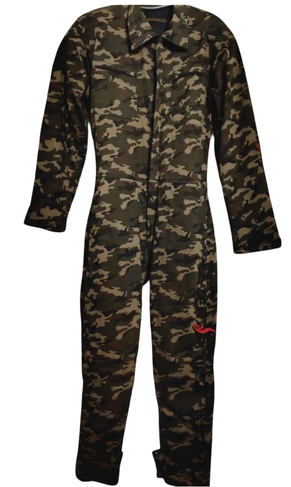 LS Fashionable and Durable Blazen Spirit Signature Heavy Coveralls with Level 2 guards, Camo, red, Black