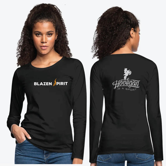 Blazen Spirit Signature Long Sleeve T-Shirt Black Gold Brand Hooligan is A Sport Sport Bike