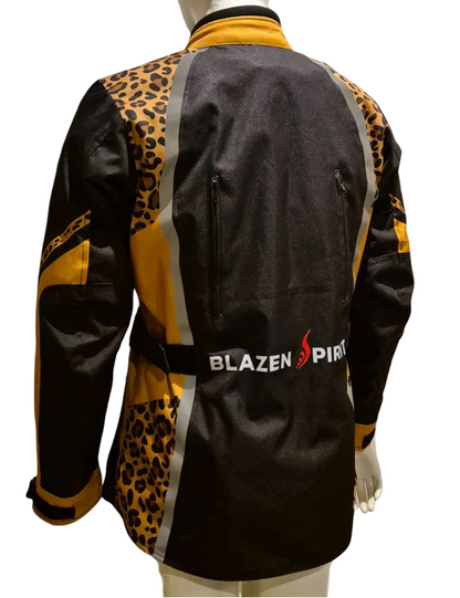 Blazen Spirit Signature "Raven" Cordura Textile Jacket in Black, Yellow and Cheetah Print