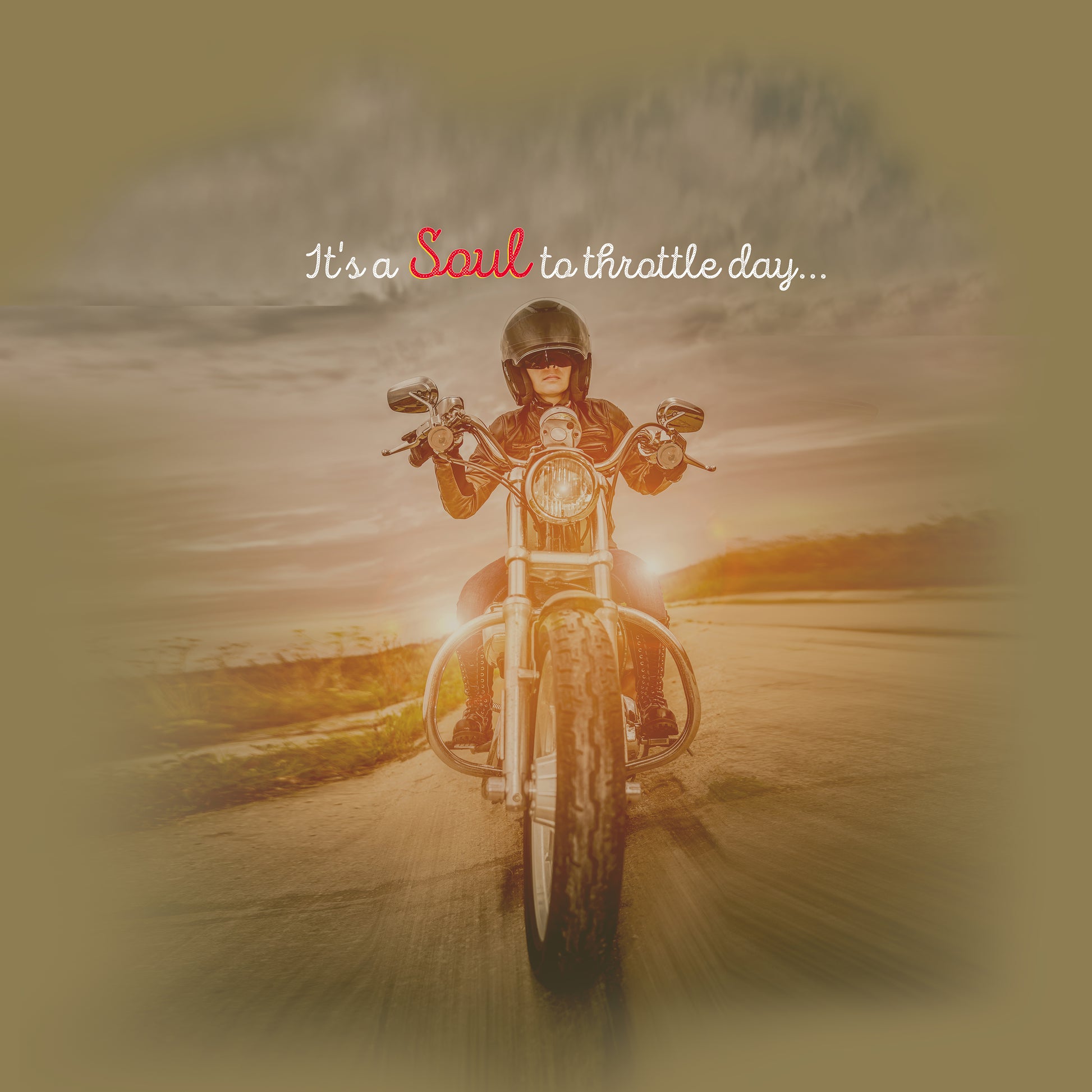 Close up, "It's a Soul to Throttle Day" Ladies T-Shirt Riding Free Casual Shirt